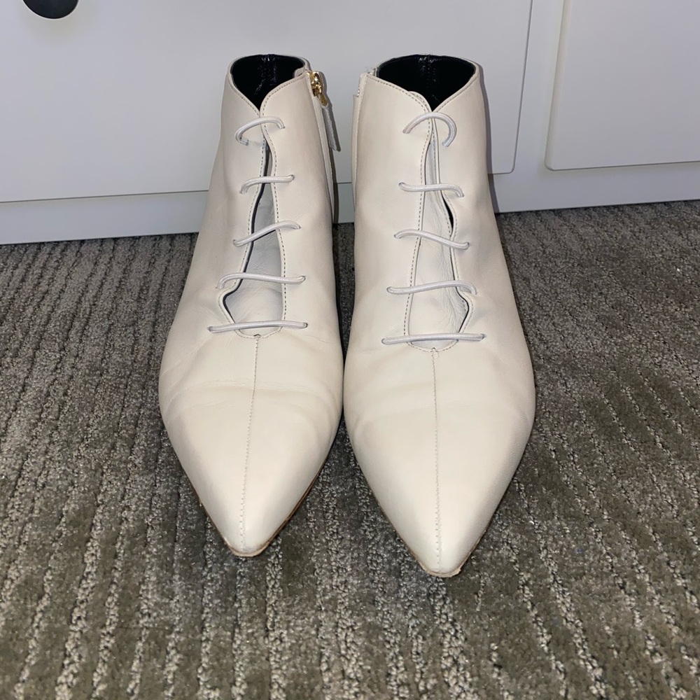 Tibi Asher Kitten-Heel Leather Ankle Booties